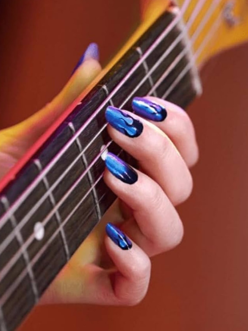 *Exclusive* Color Street: Hall of Flame | Blue Black Fire Shimmer Party Goth - Picture 8 of 15